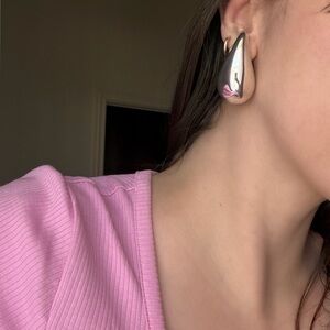 Sterling Silver Chunky Teardrop Earrings